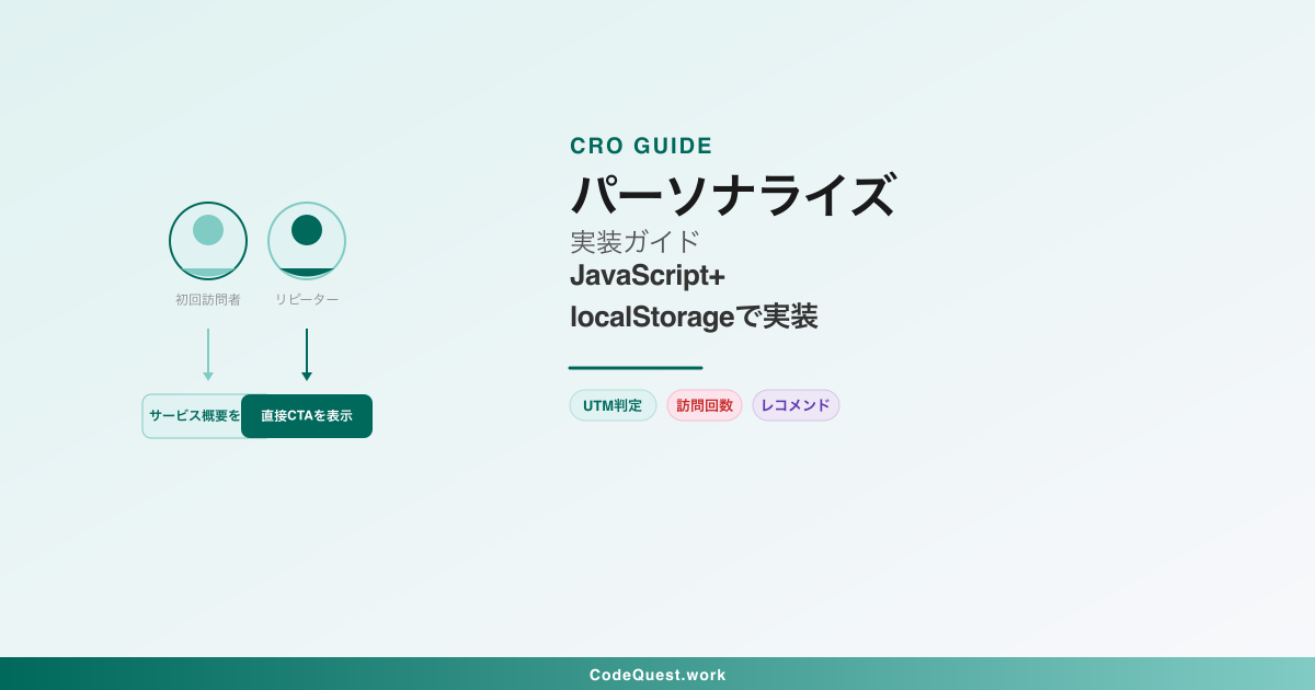 Webパーソナライズの実装方法｜JavaScript＋localStorageでツール不要｜CodeQuest.work