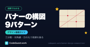 バナーデザインの構図パターン|三分割・対角線・日の丸で視線を操る基礎