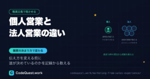 個人営業と法人営業の違い|購買の決まり方で変わる伝え方