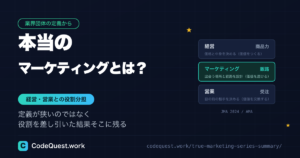 本当のマーケティングとは？経営・営業との役割分担と販路設計