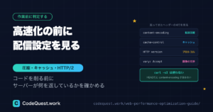 サイト高速化の設定点検｜圧縮・キャッシュ・HTTP/2をヘッダーで判定