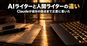 【Claudeが書いた】AIライターと人間ライターの違い｜AIが自分の弱点まで正直に