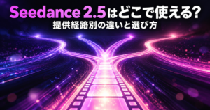 Seedance 2.5はどこで使える？提供経路別の違いと選び方